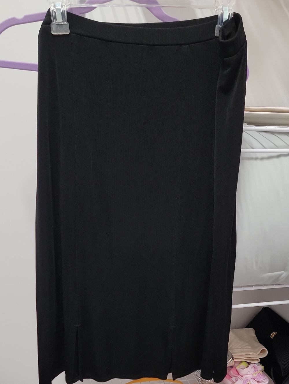 Chico's Black Maxi Skirt with Straight Silhouette Size 3 Stretch.  Beautiful!